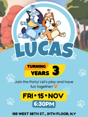 Bluey birthday invitation canva editable