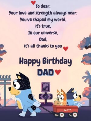 Bluey dad birthday card